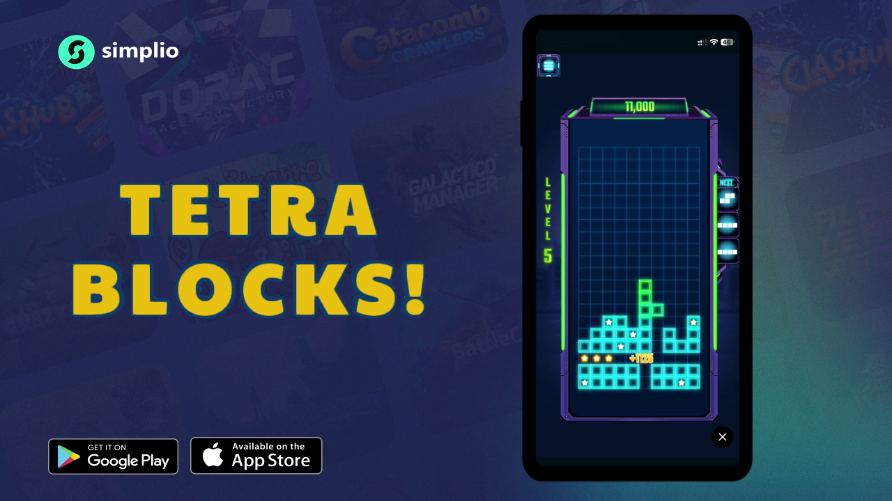 Simplio Adds New Game: Tetra Blocks